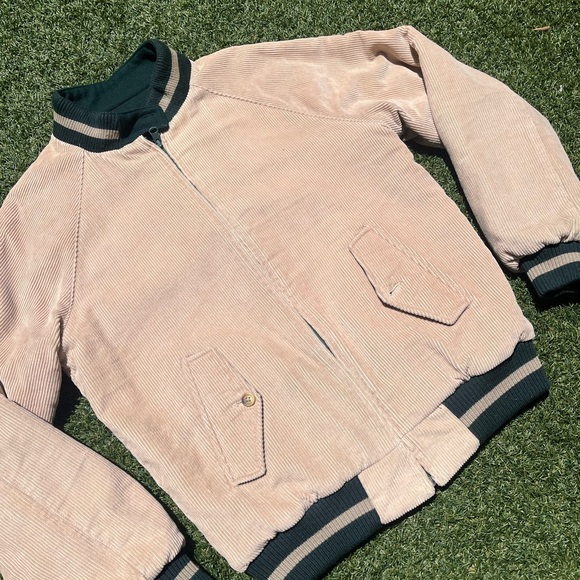 VTG 90’s Reversible Green / Tan Bomber Jacket - Picture 3 of 7